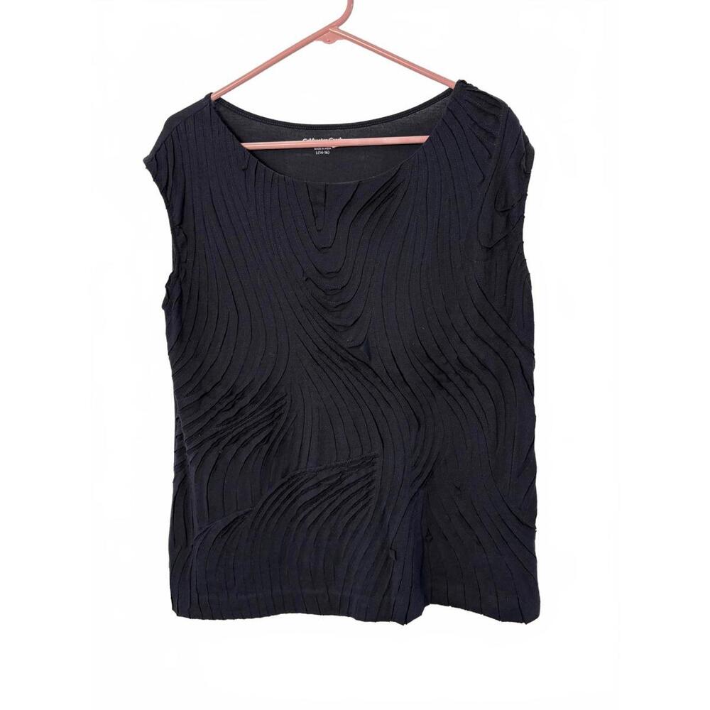 Coldwater Creek Textured Black Top - Chic and Comfortable, size large